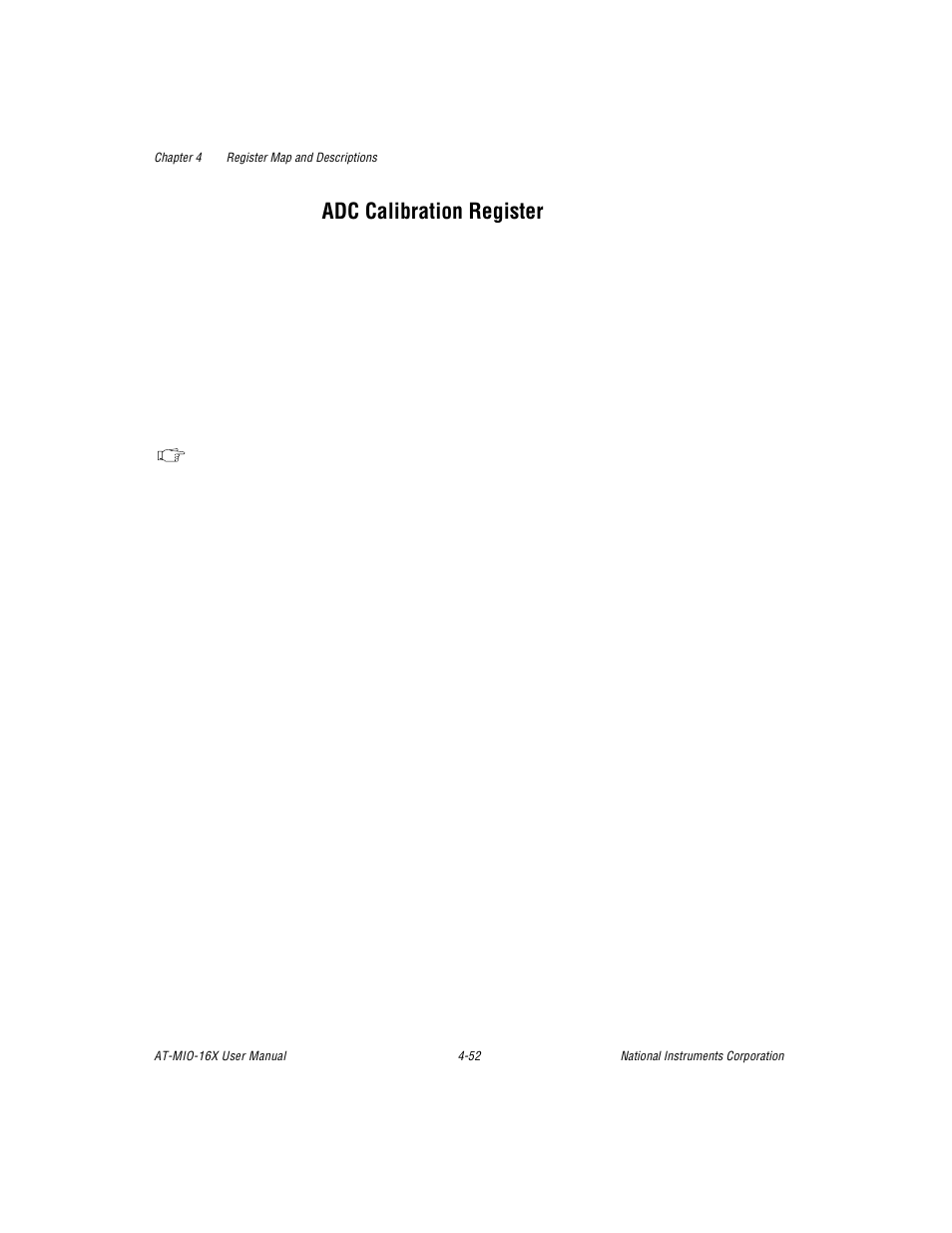 Adc calibration register, Adc calibration register -52 | National Instruments AT-MIO-16X User Manual | Page 148 / 330