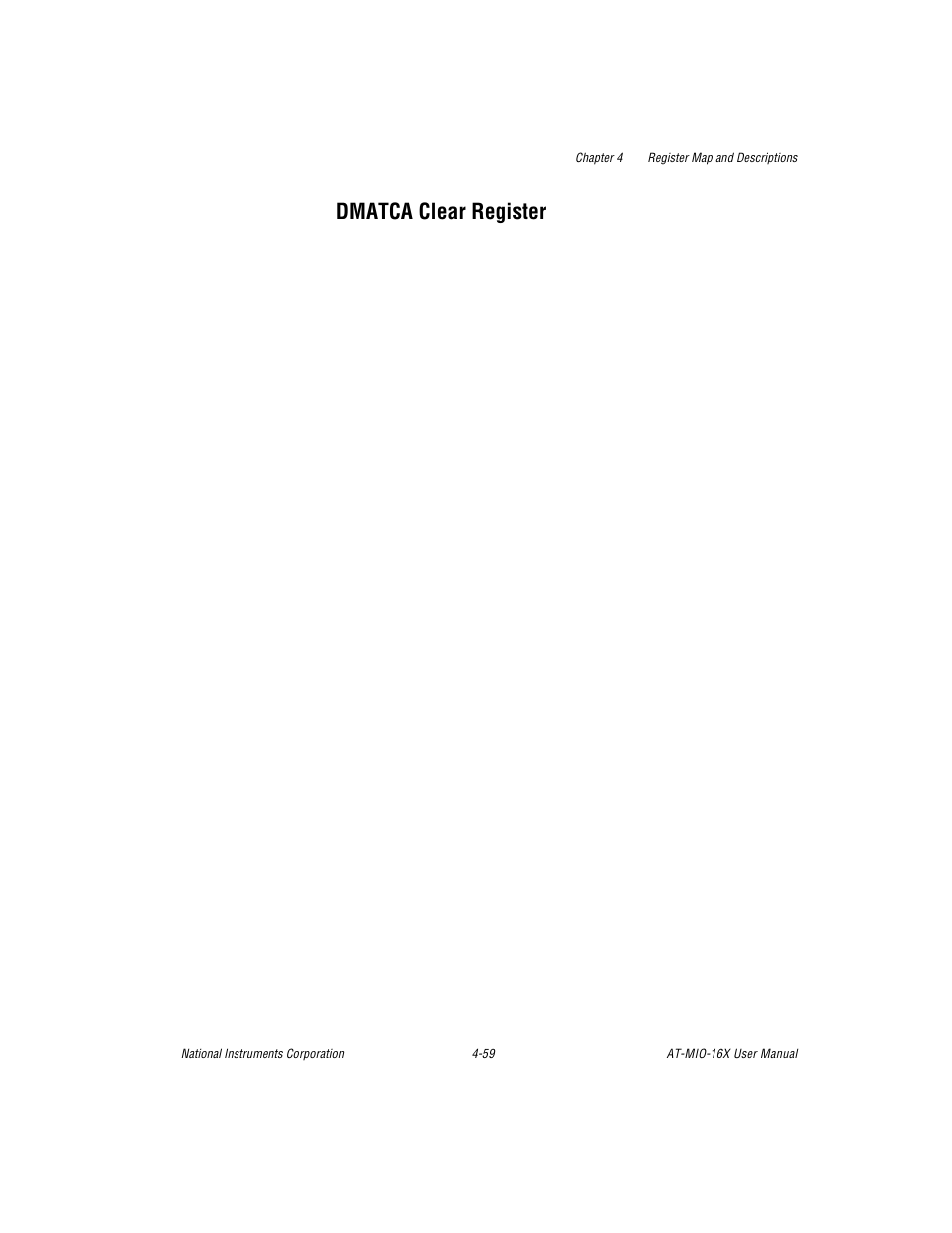 Dmatca clear register, Dmatca clear register -59 | National Instruments AT-MIO-16X User Manual | Page 155 / 330