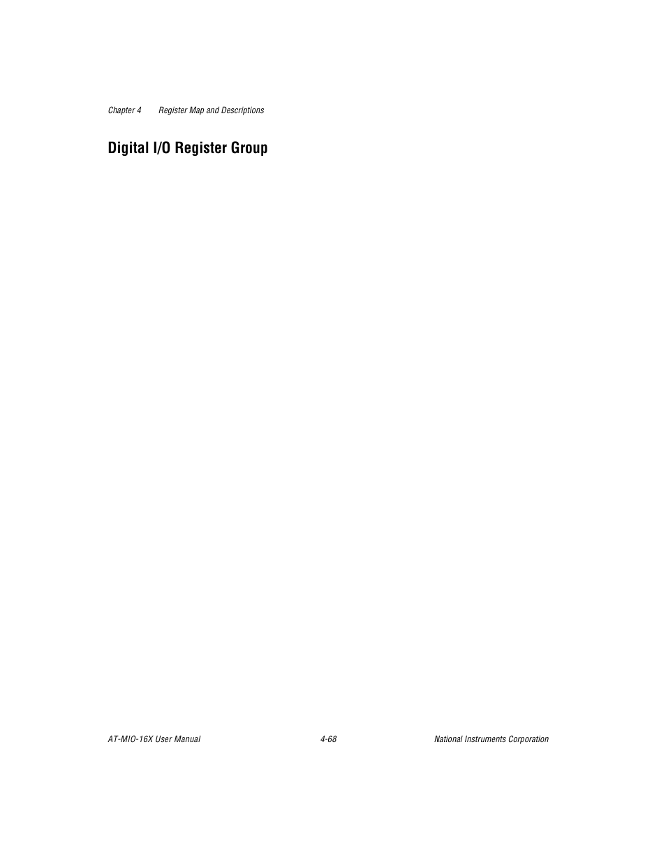 Digital i/o register group, Digital i/o register group -68 | National Instruments AT-MIO-16X User Manual | Page 164 / 330