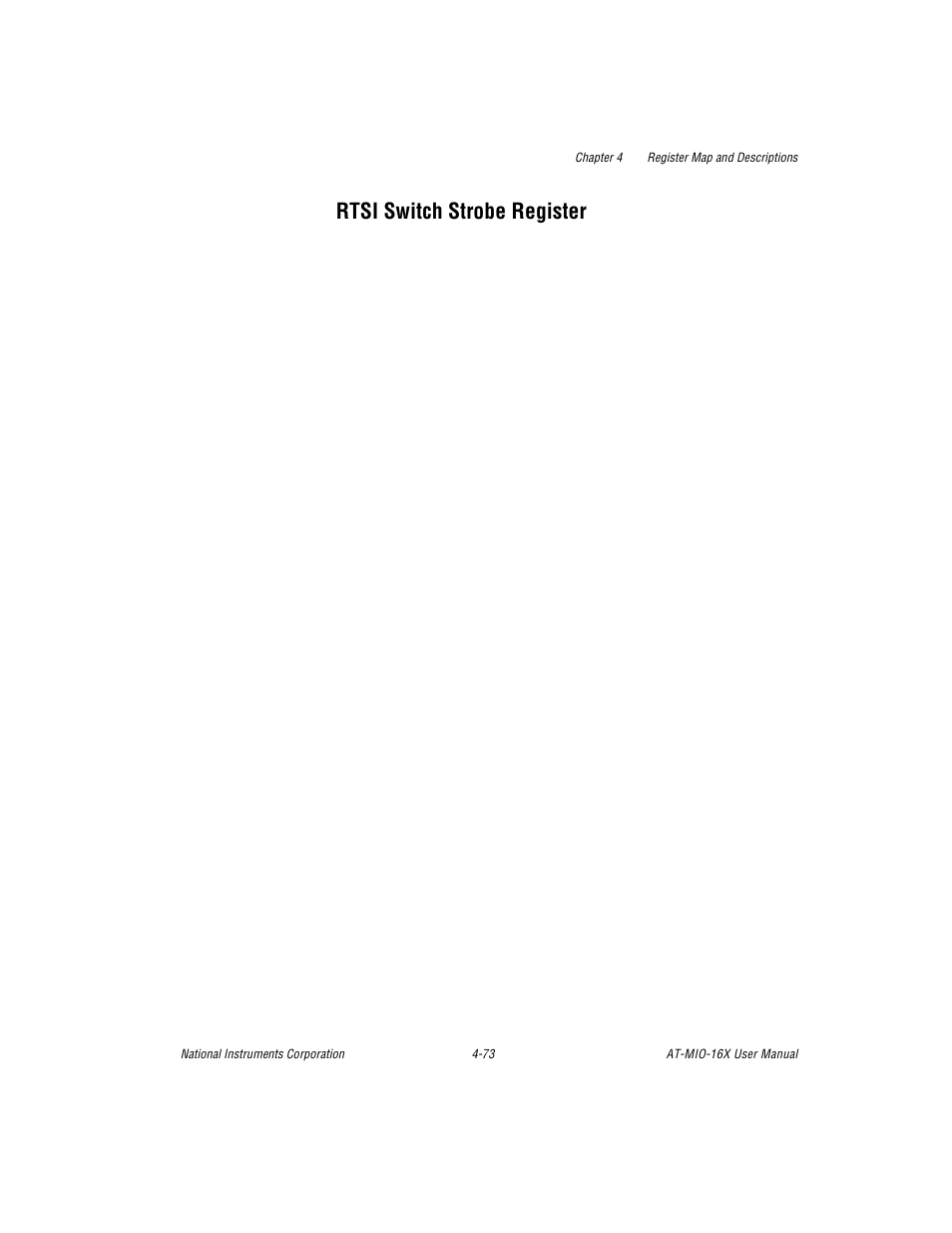 Rtsi switch strobe register, Rtsi switch strobe register -73, Programming the waveform cycle counter -34 | National Instruments AT-MIO-16X User Manual | Page 169 / 330