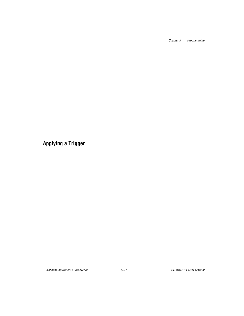 Applying a trigger, Applying a trigger -21 | National Instruments AT-MIO-16X User Manual | Page 190 / 330