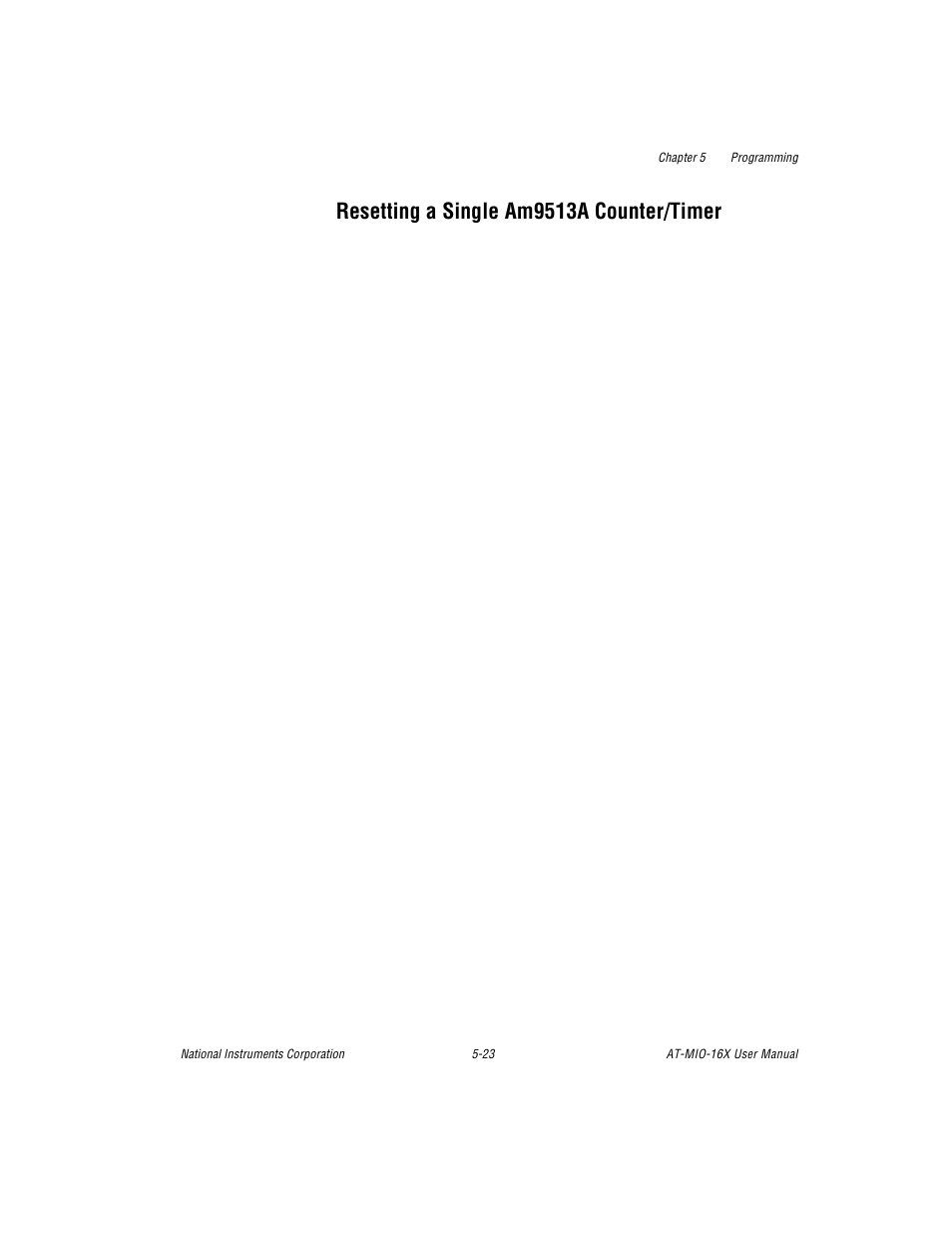 Resetting a single am9513a counter/timer, Resetting a single am9513a counter/timer -23 | National Instruments AT-MIO-16X User Manual | Page 192 / 330