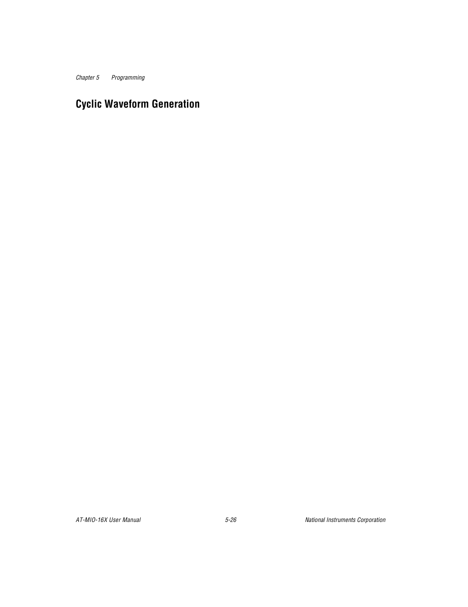 Cyclic waveform generation, Cyclic waveform generation -26 | National Instruments AT-MIO-16X User Manual | Page 195 / 330