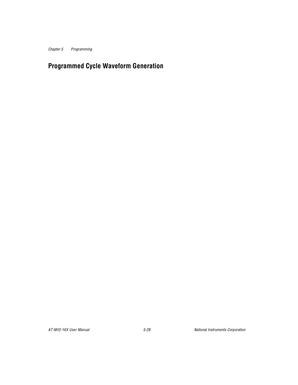 Programmed cycle waveform generation, Programmed cycle waveform generation -28 | National Instruments AT-MIO-16X User Manual | Page 197 / 330