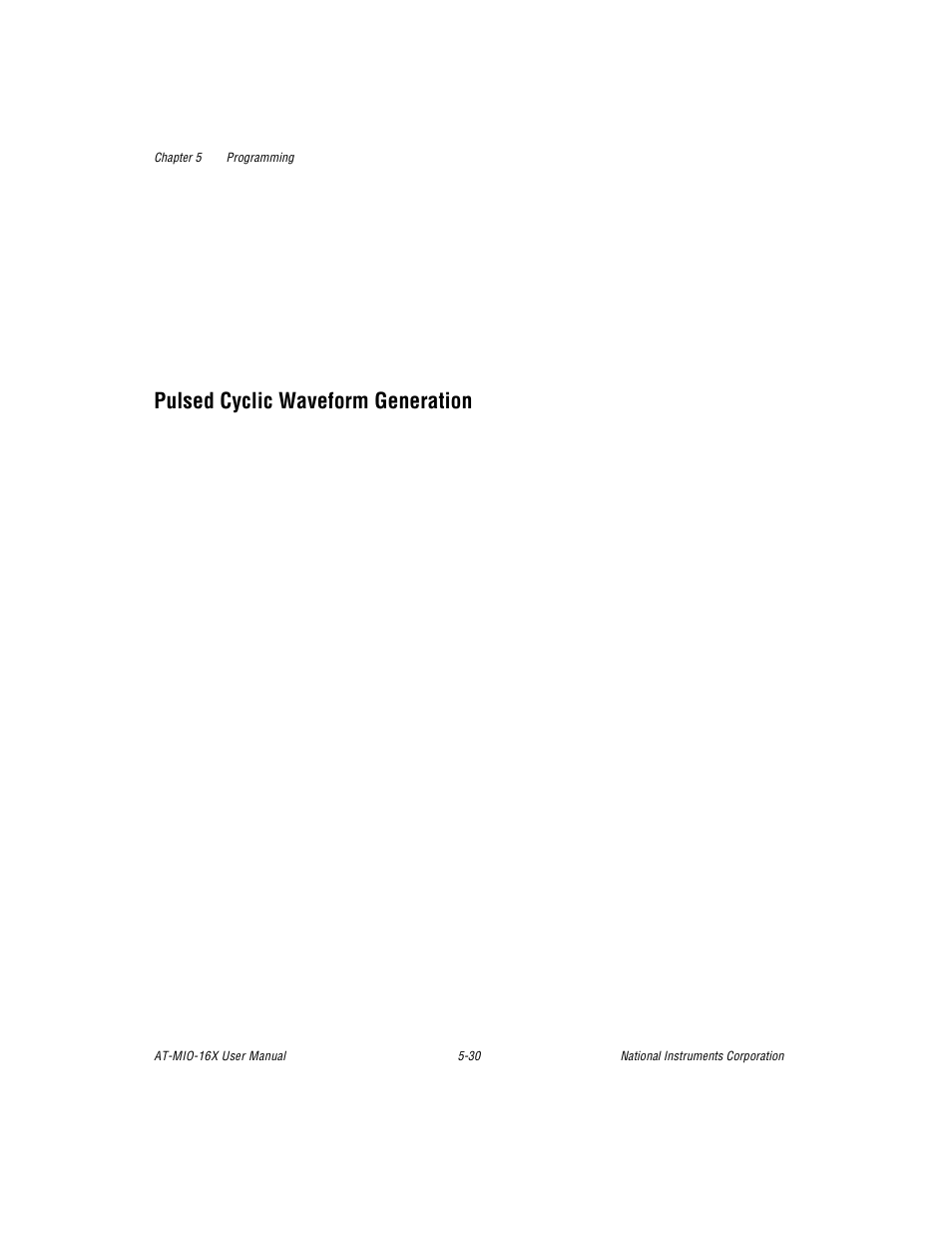 Pulsed cyclic waveform generation, Pulsed cyclic waveform generation -30 | National Instruments AT-MIO-16X User Manual | Page 199 / 330