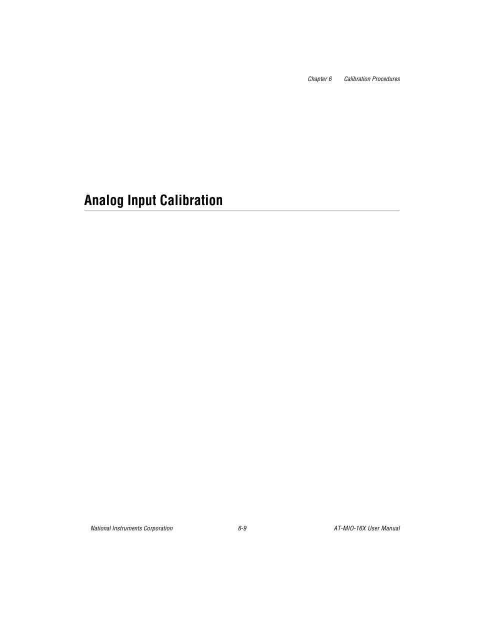 Analog input calibration, Analog input calibration -9 | National Instruments AT-MIO-16X User Manual | Page 221 / 330