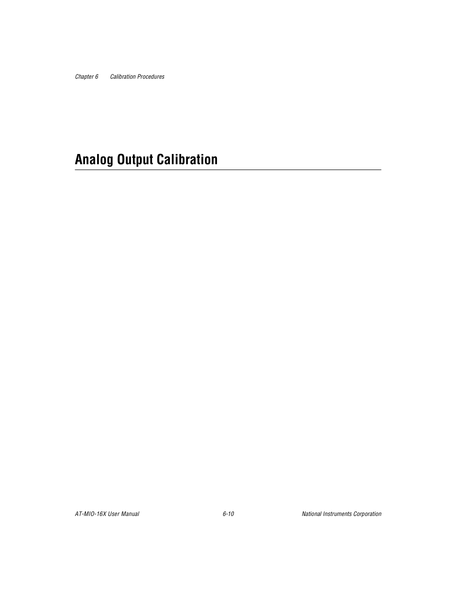 Analog output calibration, Analog output calibration -10 | National Instruments AT-MIO-16X User Manual | Page 222 / 330