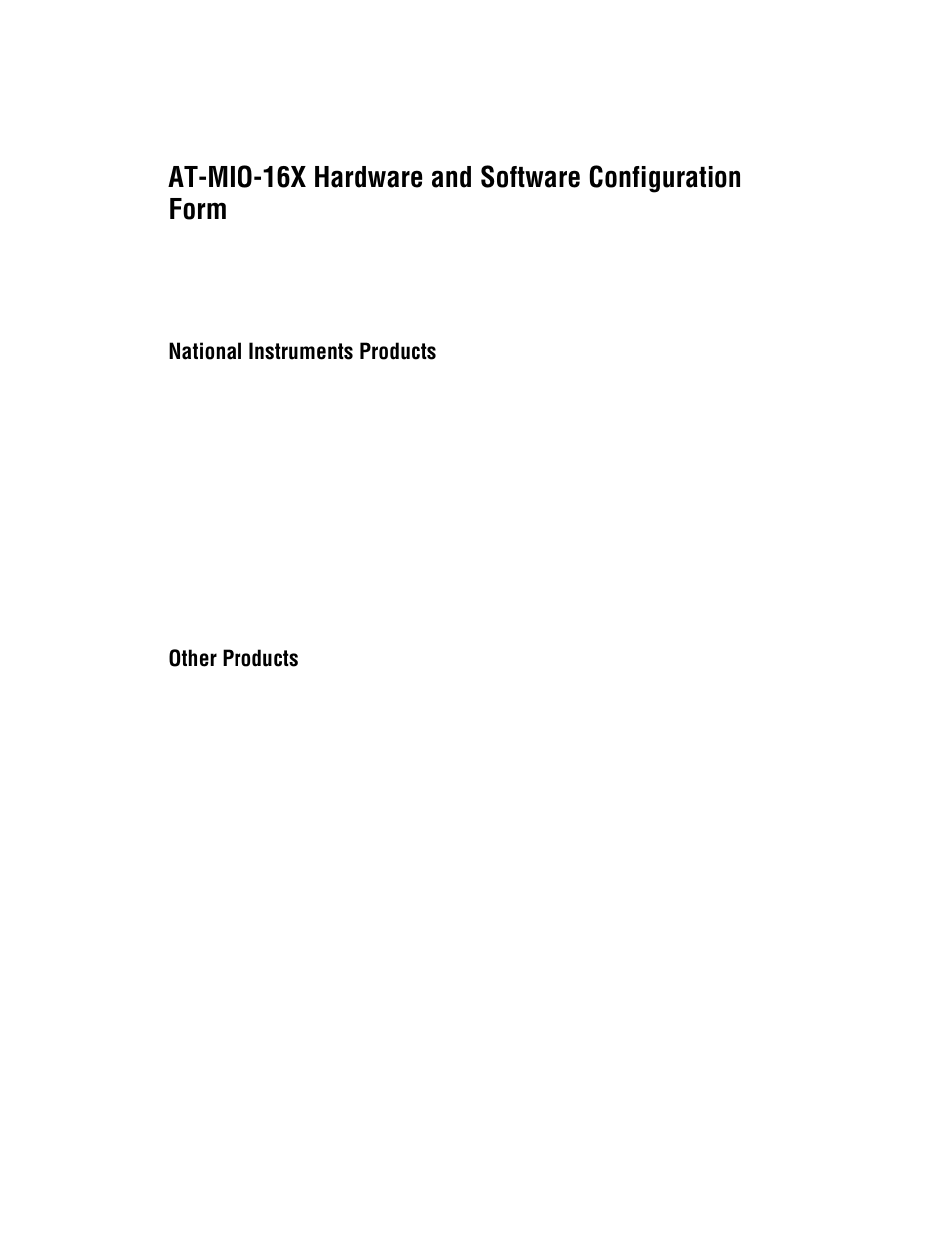 National instruments products, Other products | National Instruments AT-MIO-16X User Manual | Page 282 / 330