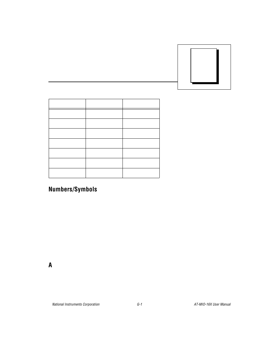 Glossary, Numbers/symbols | National Instruments AT-MIO-16X User Manual | Page 284 / 330