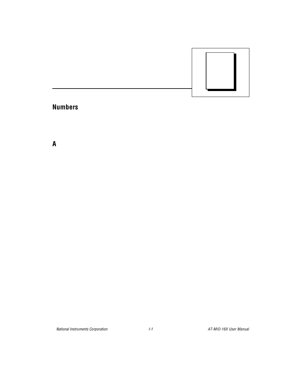 Index, Numbers | National Instruments AT-MIO-16X User Manual | Page 310 / 330