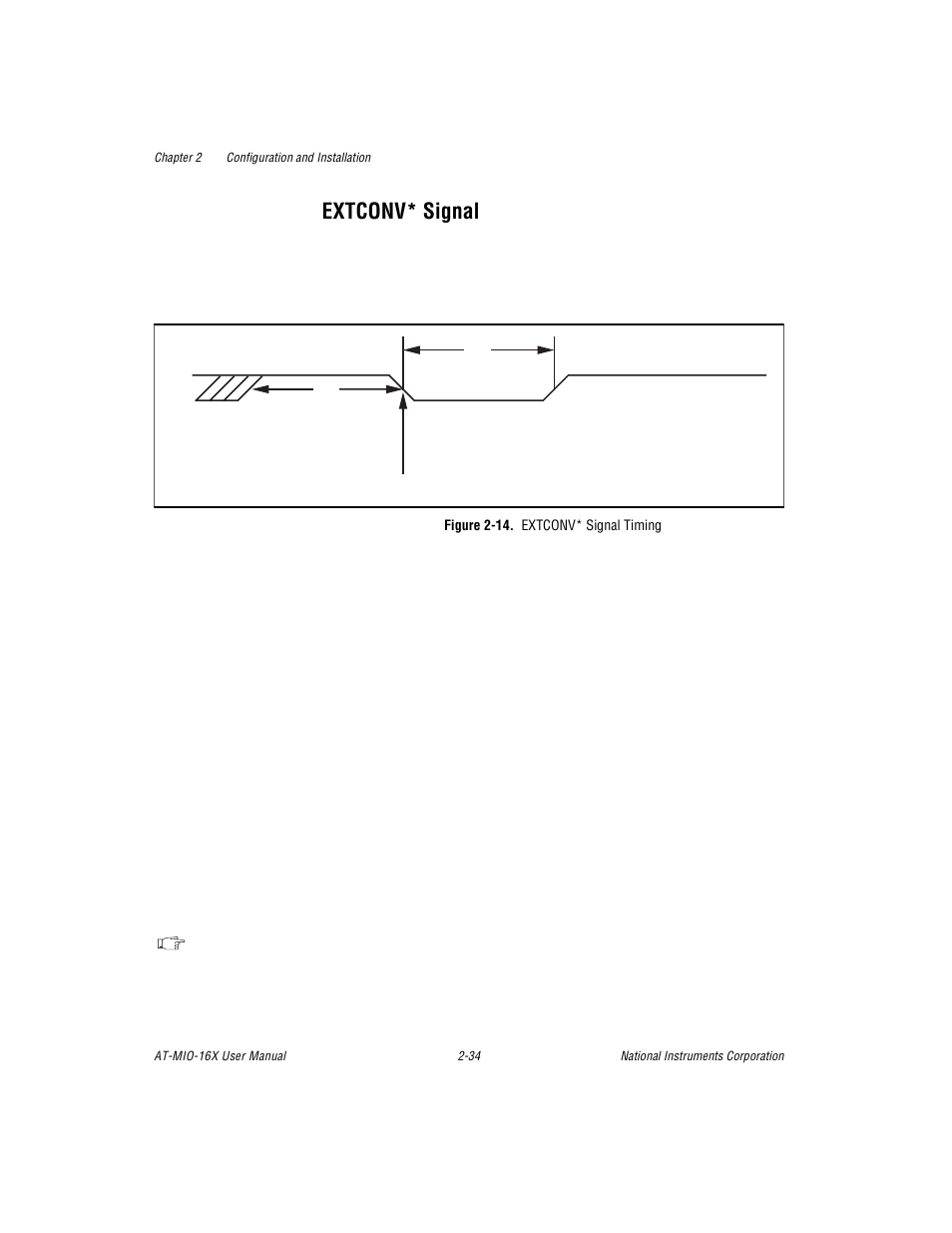 Extconv* signal, Figure 2-14. extconv* signal timing, Extconv* signal -34 | Figure 2-14. extconv* signal timing -34 | National Instruments AT-MIO-16X User Manual | Page 56 / 330