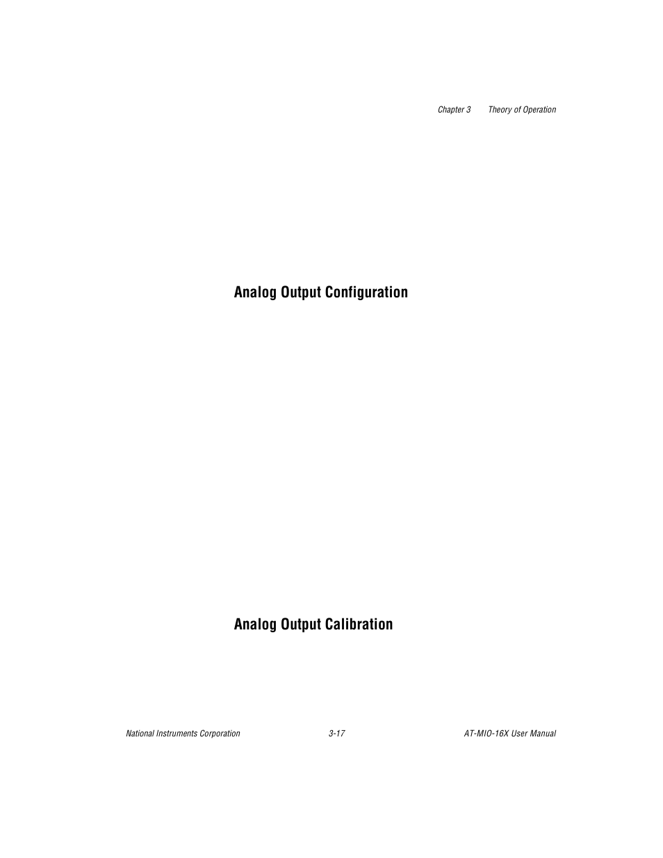 Analog output configuration, Analog output calibration | National Instruments AT-MIO-16X User Manual | Page 83 / 330