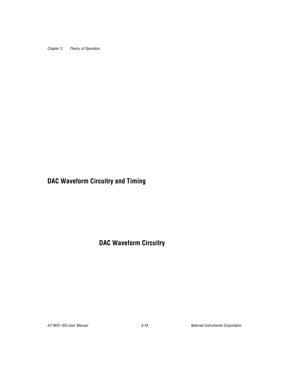 Dac waveform circuitry and timing, Dac waveform circuitry, Dac waveform circuitry and timing -18 | Dac waveform circuitry -18 | National Instruments AT-MIO-16X User Manual | Page 84 / 330