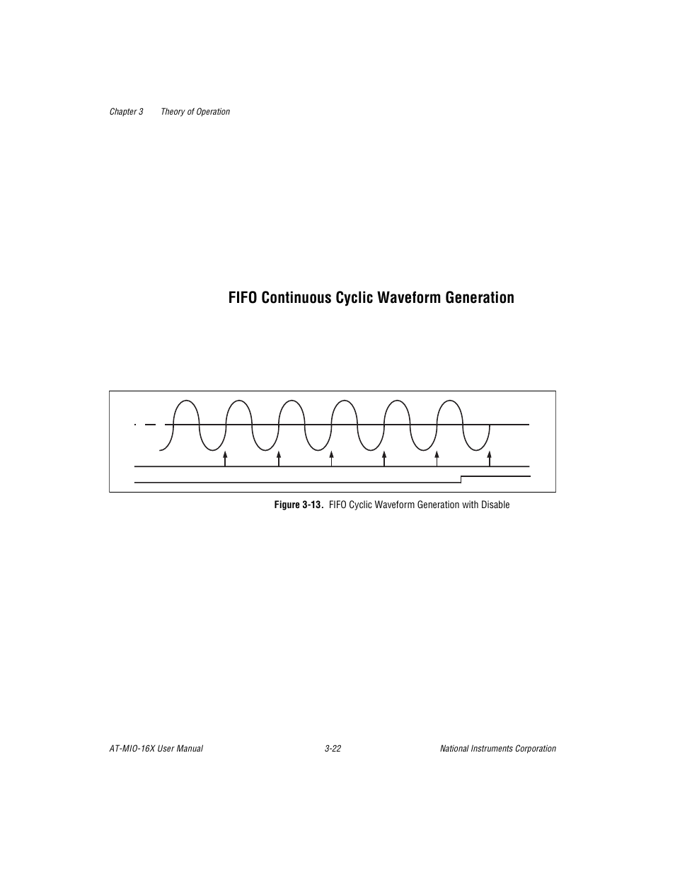 Fifo continuous cyclic waveform generation, Figure 3-13. fifo cyclic waveform generation with, Fifo continuous cyclic waveform generation -22 | National Instruments AT-MIO-16X User Manual | Page 88 / 330