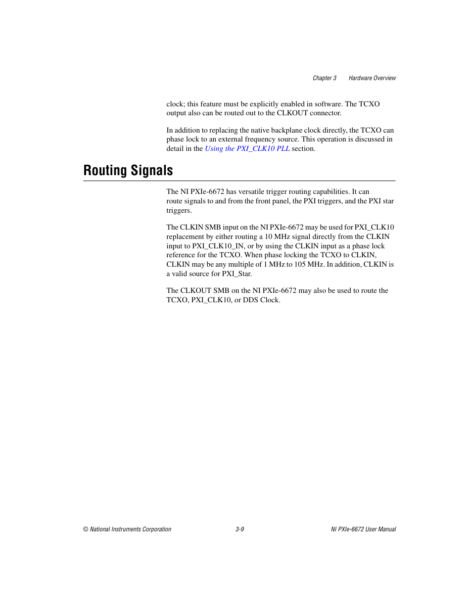 Routing signals, Routing signals -9 | National Instruments NI PXIe-6672 User Manual | Page 22 / 57