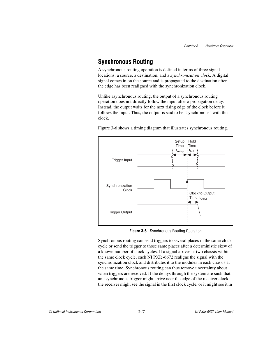 Synchronous routing, Figure 3-6. synchronous routing operation, Synchronous routing -17 | National Instruments NI PXIe-6672 User Manual | Page 30 / 57