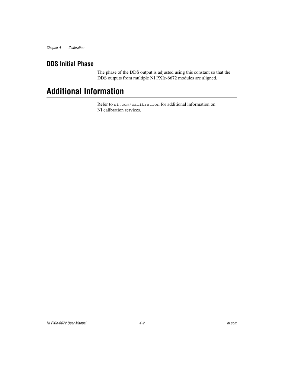 Dds initial phase, Additional information, Dds initial phase -2 | Additional information -2 | National Instruments NI PXIe-6672 User Manual | Page 35 / 57