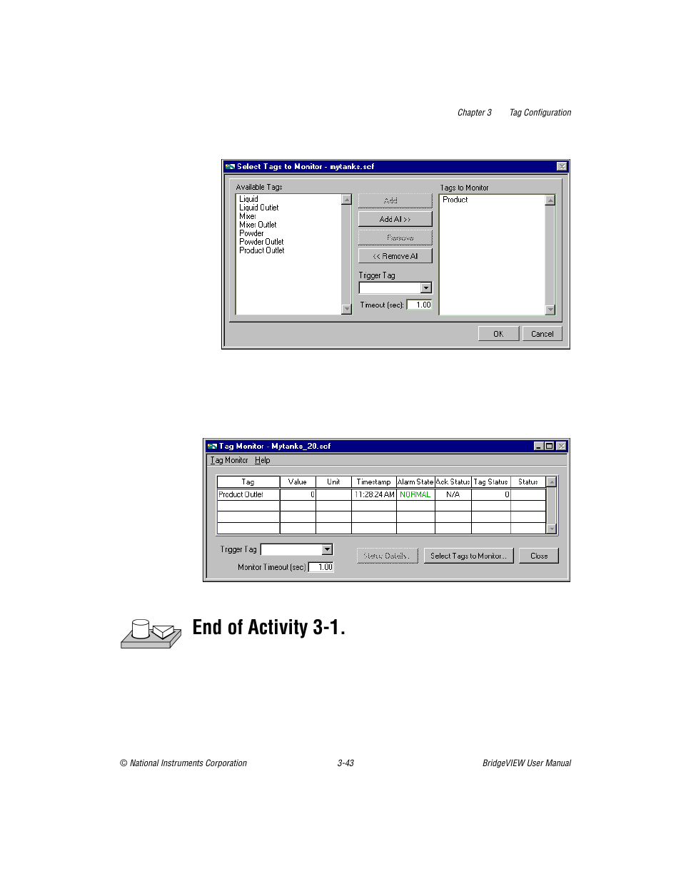 End of activity 3-1 | National Instruments BridgeVIEW User Manual | Page 101 / 455