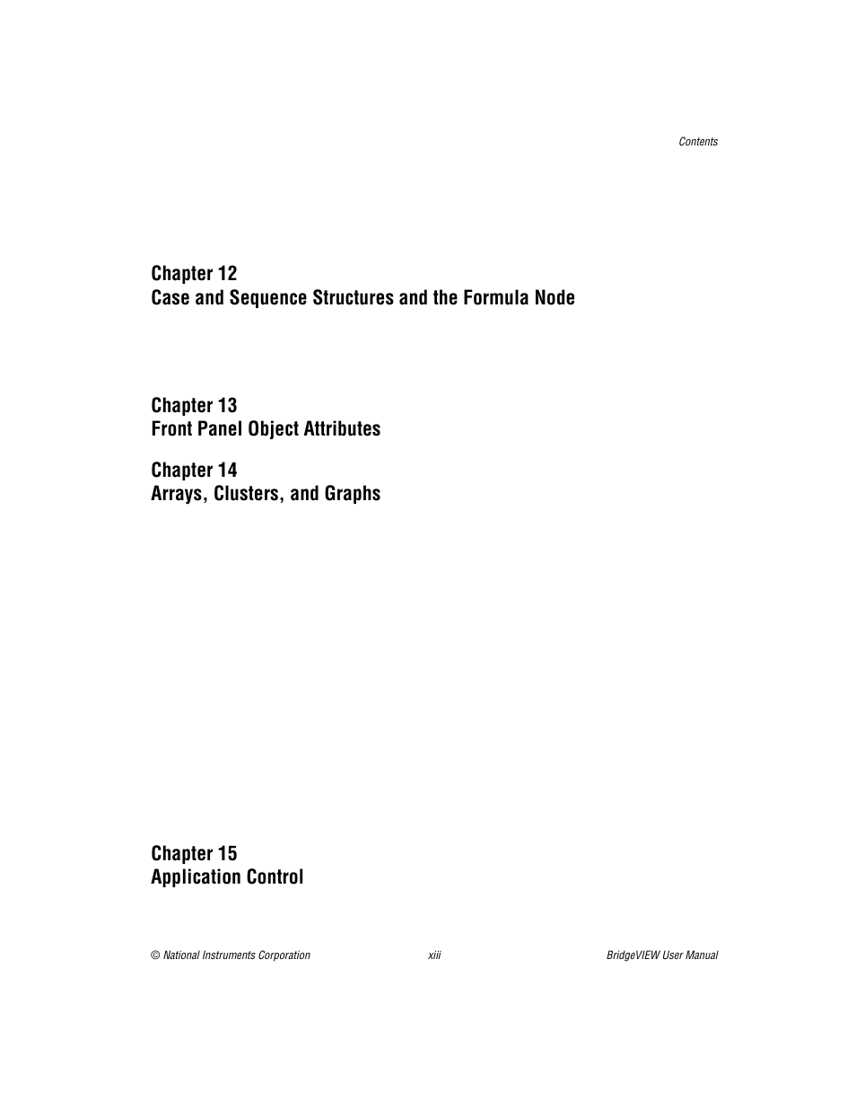 Chapter 15 application control | National Instruments BridgeVIEW User Manual | Page 12 / 455