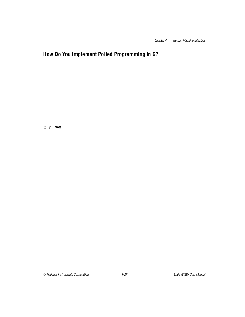 How do you implement polled programming in g, How do you implement polled programming in g? -27 | National Instruments BridgeVIEW User Manual | Page 131 / 455