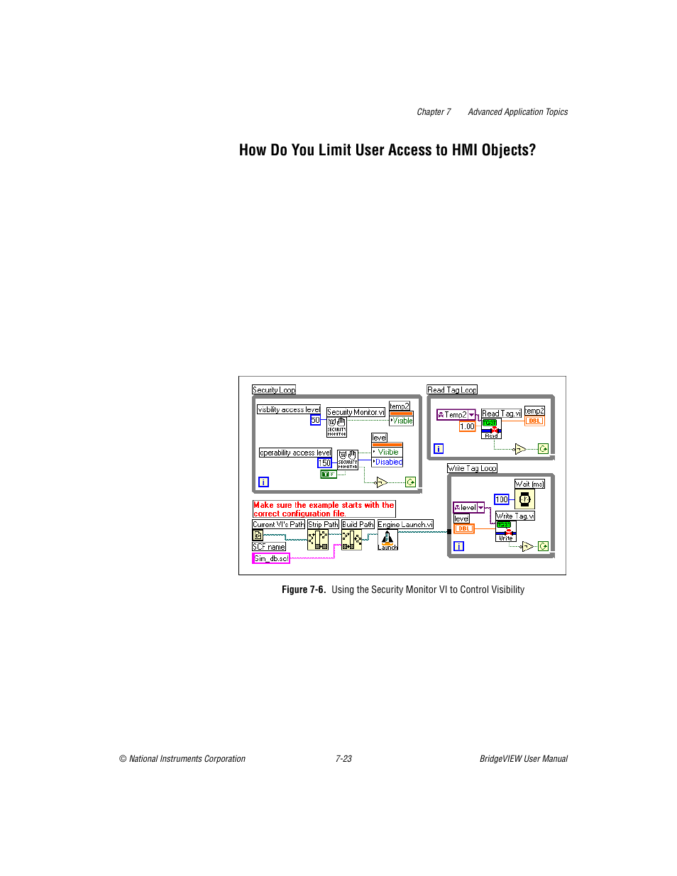 How do you limit user access to hmi objects, How do you limit user access to hmi objects? -23, Figure 7-6 | National Instruments BridgeVIEW User Manual | Page 191 / 455