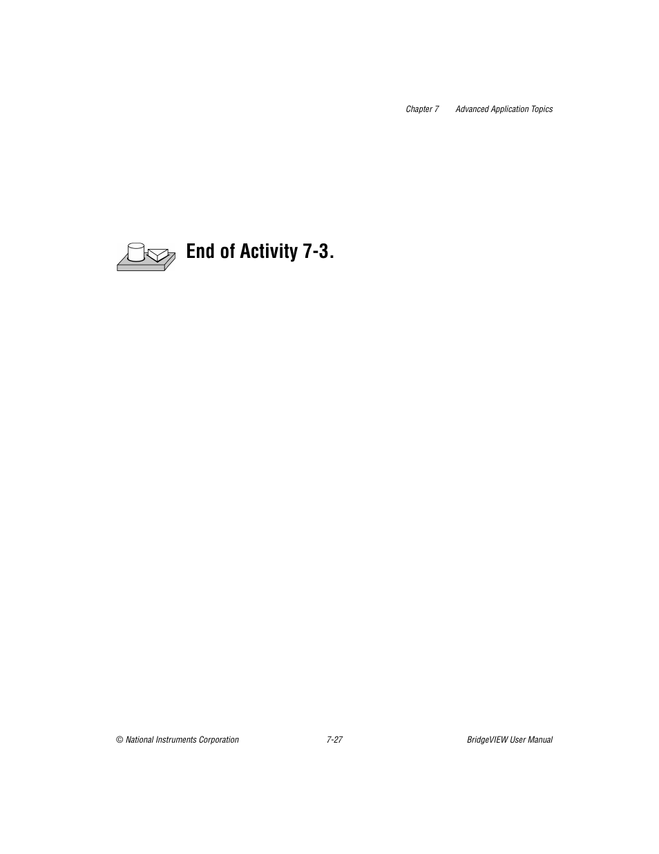 End of activity 7-3 | National Instruments BridgeVIEW User Manual | Page 195 / 455