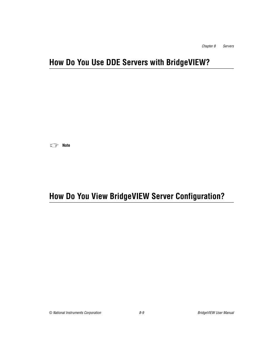 How do you use dde servers with bridgeview, How do you view bridgeview server configuration | National Instruments BridgeVIEW User Manual | Page 204 / 455