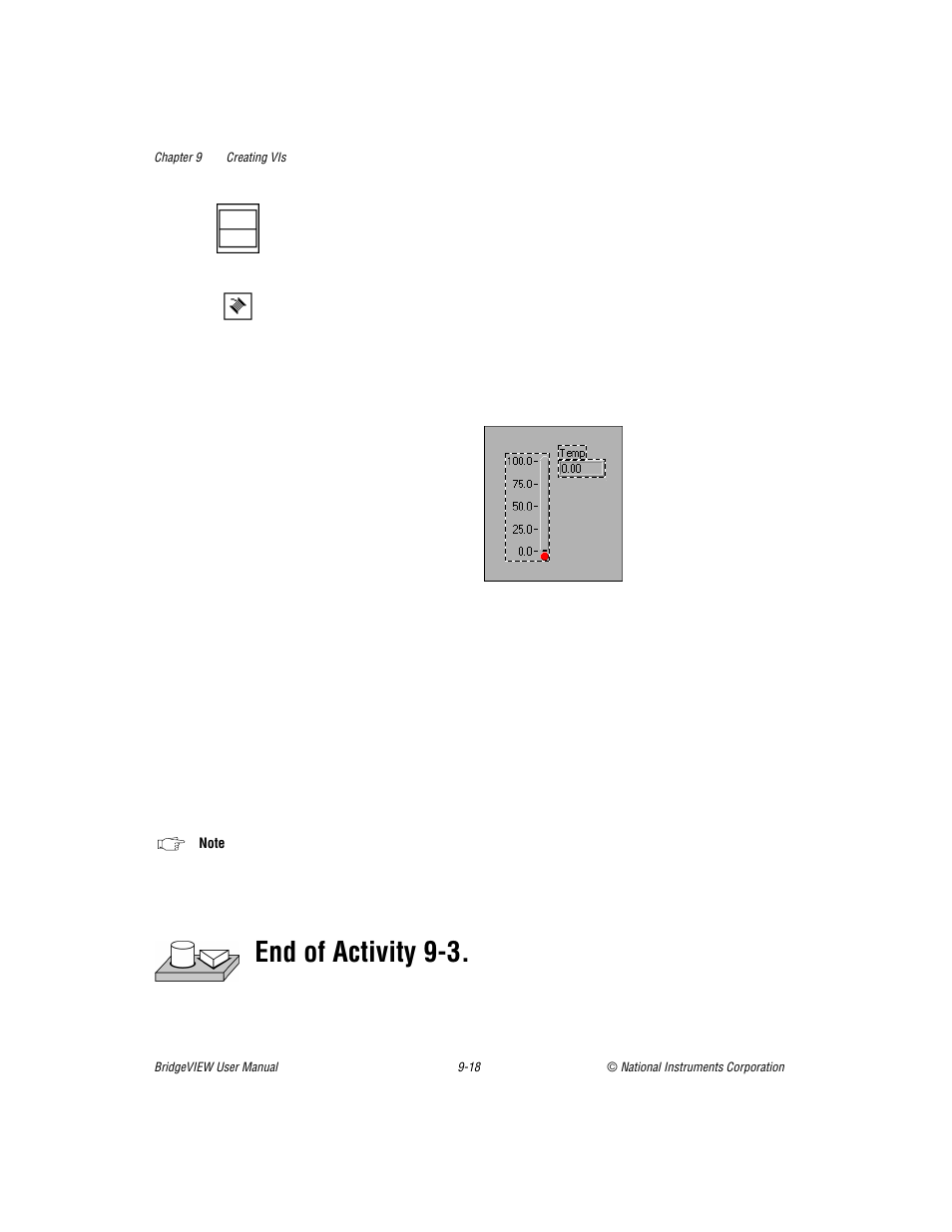 End of activity 9-3 | National Instruments BridgeVIEW User Manual | Page 226 / 455