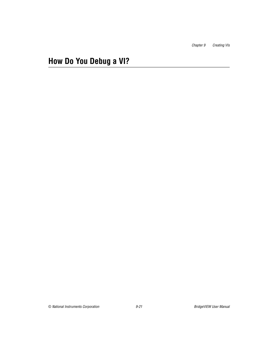 How do you debug a vi, How do you debug a vi? -21 | National Instruments BridgeVIEW User Manual | Page 229 / 455