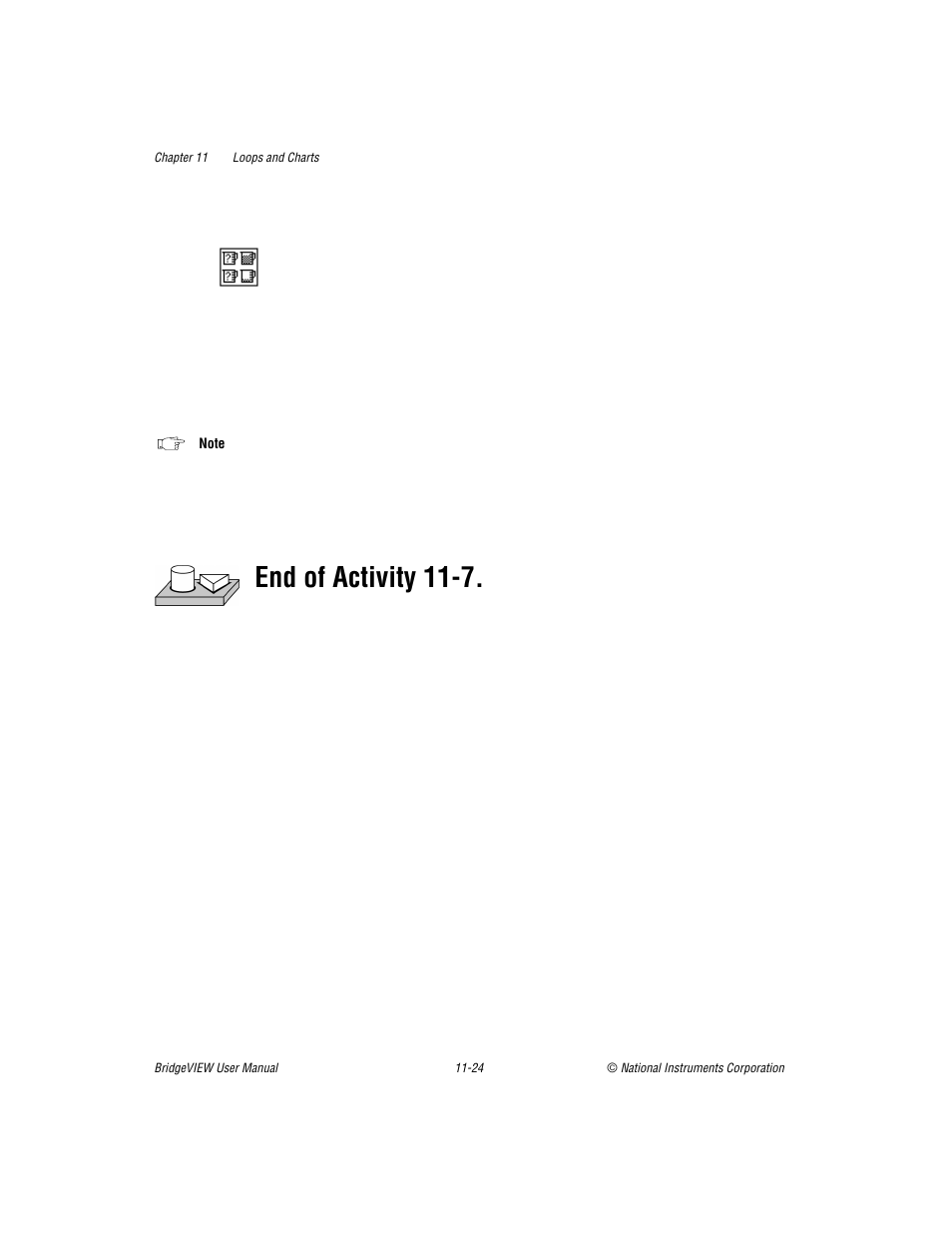 End of activity 11-7 | National Instruments BridgeVIEW User Manual | Page 263 / 455