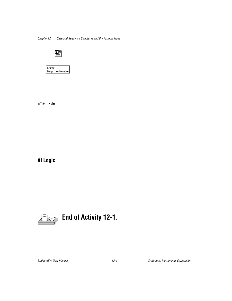 Vi logic, End of activity 12-1 | National Instruments BridgeVIEW User Manual | Page 267 / 455