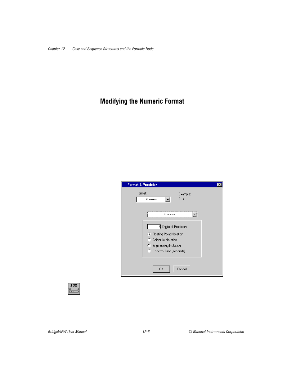 Modifying the numeric format | National Instruments BridgeVIEW User Manual | Page 269 / 455