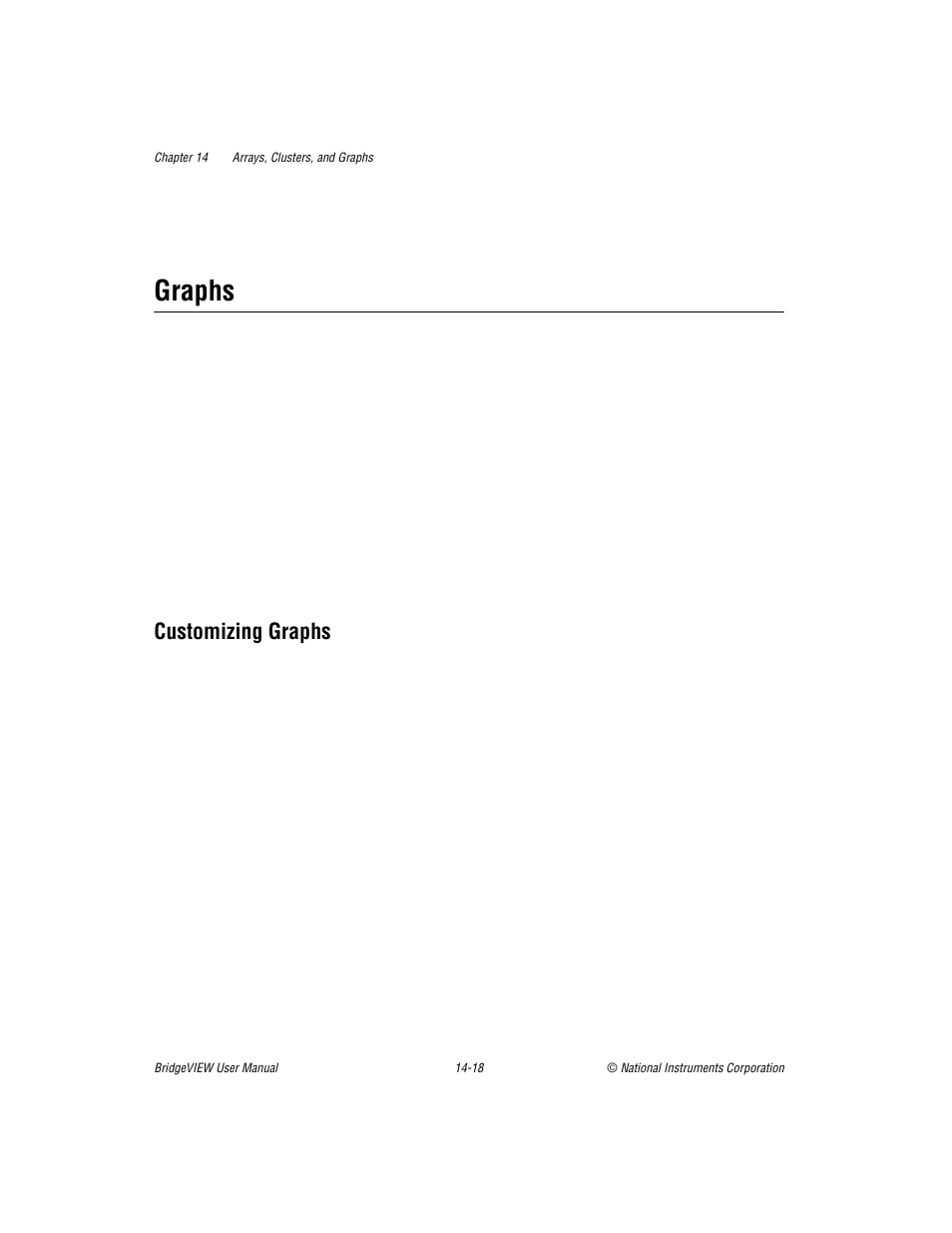 Graphs, Customizing graphs, Graphs -18 | Customizing graphs -18 | National Instruments BridgeVIEW User Manual | Page 300 / 455