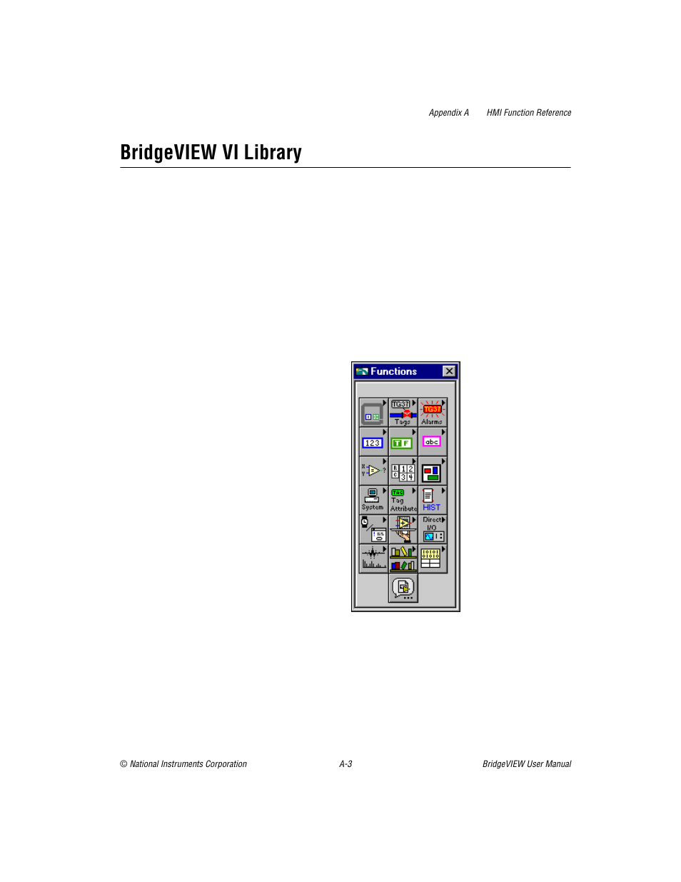 Bridgeview vi library | National Instruments BridgeVIEW User Manual | Page 323 / 455
