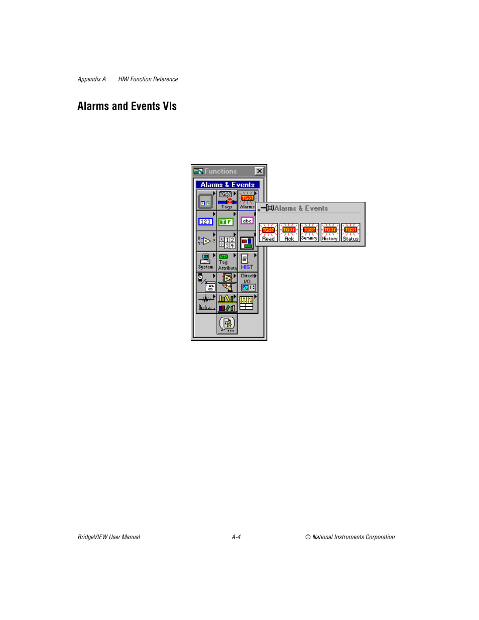 Alarms and events vis | National Instruments BridgeVIEW User Manual | Page 324 / 455