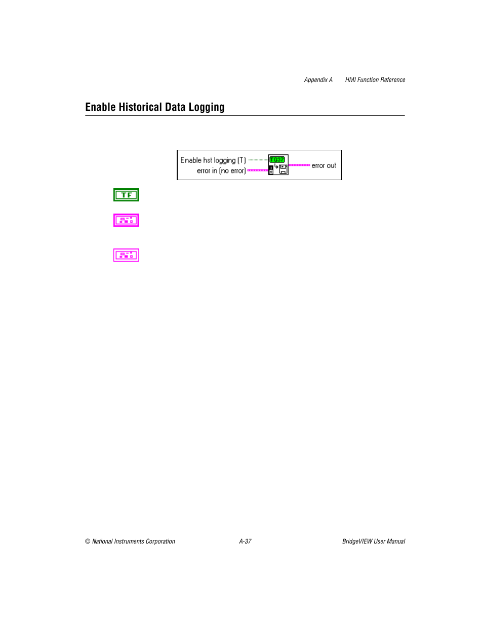 Enable historical data logging | National Instruments BridgeVIEW User Manual | Page 357 / 455
