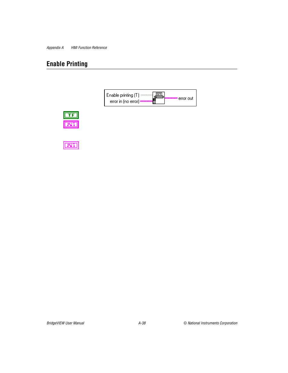 Enable printing | National Instruments BridgeVIEW User Manual | Page 358 / 455
