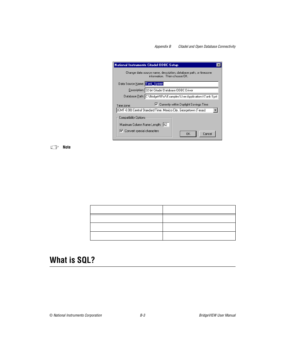 What is sql | National Instruments BridgeVIEW User Manual | Page 408 / 455