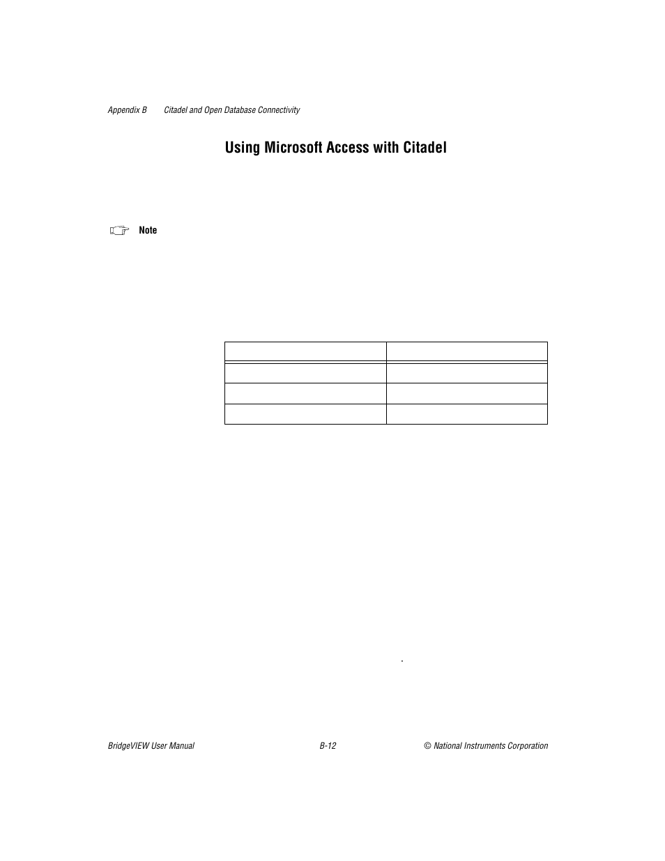 Using microsoft access with citadel | National Instruments BridgeVIEW User Manual | Page 417 / 455