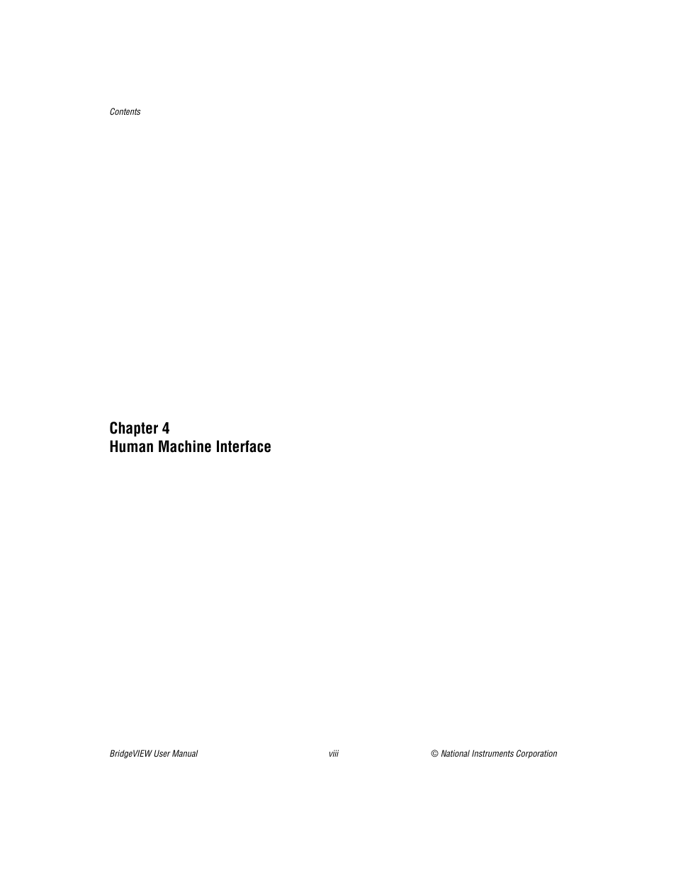 Chapter 4 human machine interface | National Instruments BridgeVIEW User Manual | Page 7 / 455