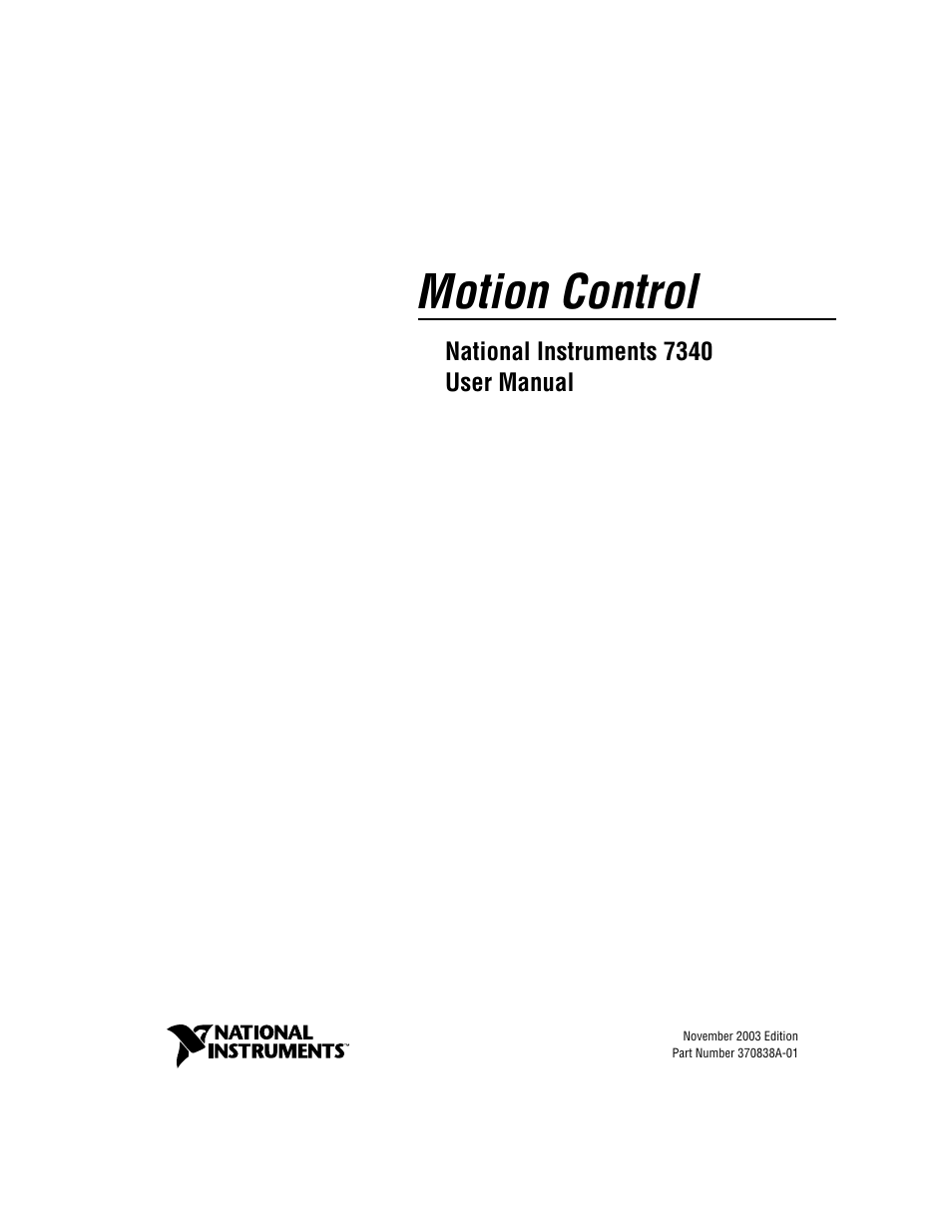 National Instruments 7340 PCI User Manual | 67 pages