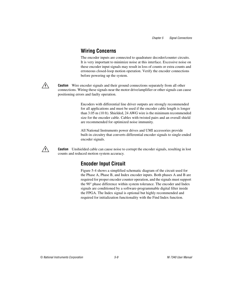 Wiring concerns, Encoder input circuit, Wiring concerns -9 encoder input circuit -9 | National Instruments 7340 PCI User Manual | Page 35 / 67