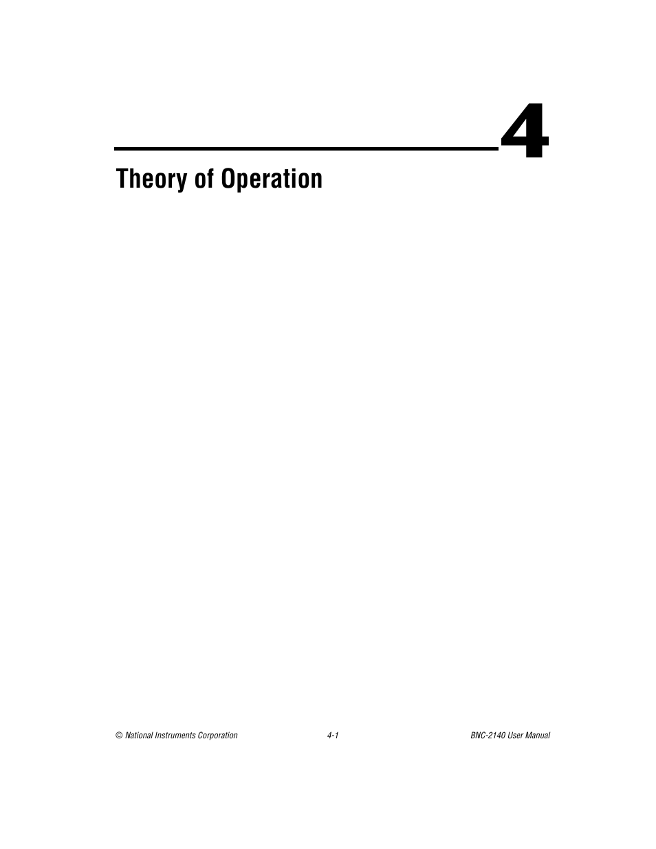 Chapter 4 theory of operation, Er 4, Theory of operation | National Instruments BNC -2140 User Manual | Page 18 / 41