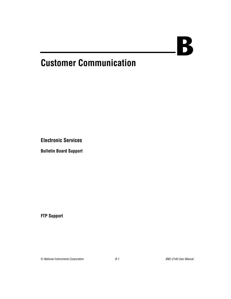 Appendix b customer communication, Endix b, Customer communication | National Instruments BNC -2140 User Manual | Page 24 / 41