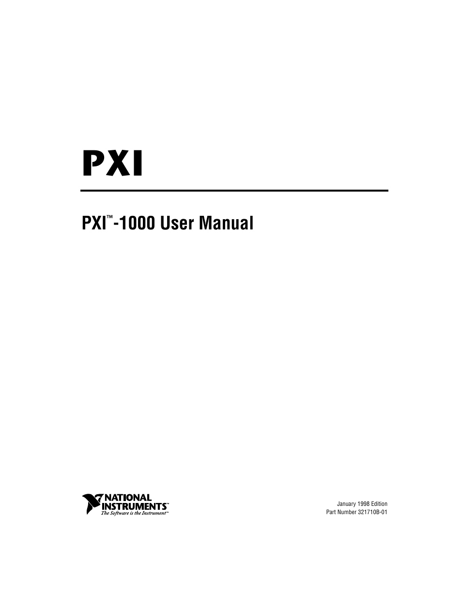 National Instruments PXI PXITM -1000 User Manual | 55 pages