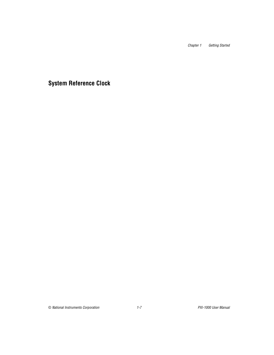 System reference clock, System reference clock -7 | National Instruments PXI PXITM -1000 User Manual | Page 17 / 55