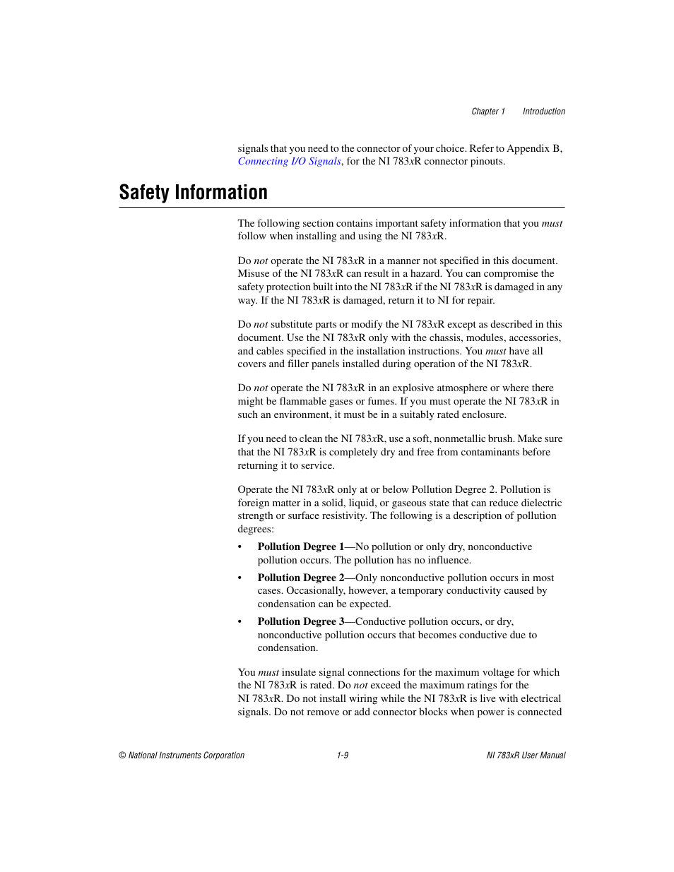 Safety information, Safety information -9 | National Instruments NI 783xR User Manual | Page 18 / 73