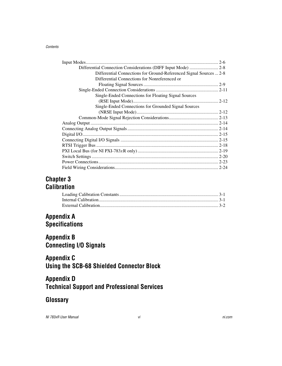 Chapter 3 calibration | National Instruments NI 783xR User Manual | Page 6 / 73