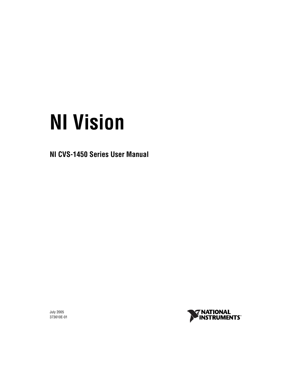 National Instruments NI CVS-1450 Series User Manual | 91 pages