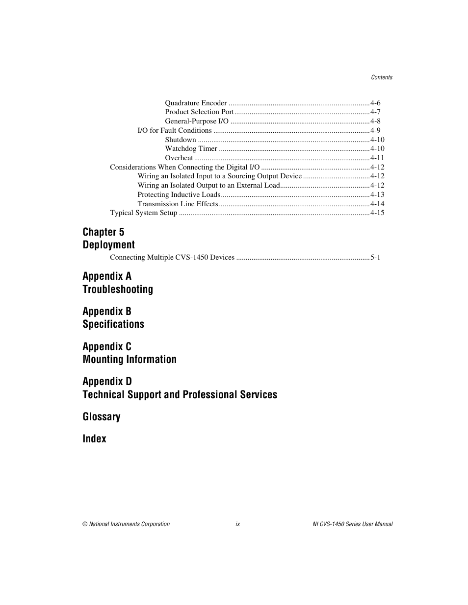 Chapter 5 deployment | National Instruments NI CVS-1450 Series User Manual | Page 8 / 91